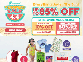Edamama 4.4 Summer Sale: Get Up to 85% OFF + Extra 10% OFF on All Products